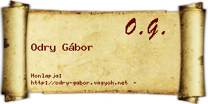 Odry Gábor névjegykártya